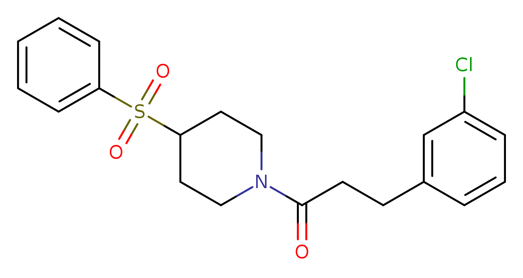 1-[4-(benzenesulfonyl)piperidin-1-yl]-3-(3-chlorophenyl)propan-1-one