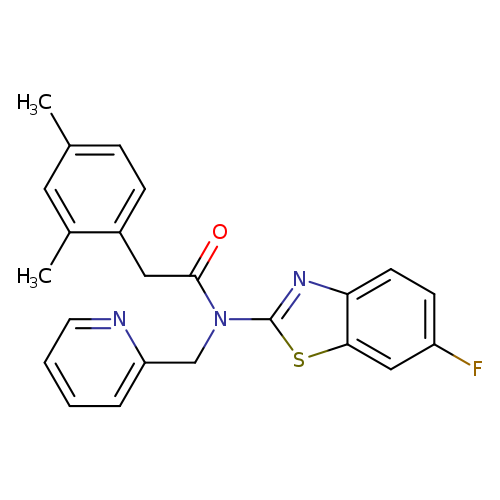 2-(2,4-dimethylphenyl)-N-(6-fluoro-1,3-benzothiazol-2-yl)-N-[(pyridin-2-yl)methyl]acetamide