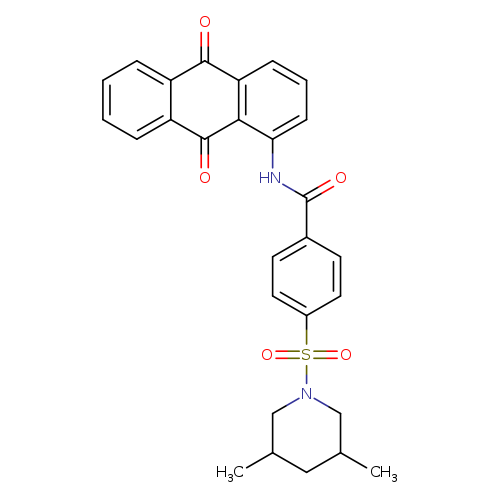 4-[(3,5-dimethylpiperidin-1-yl)sulfonyl]-N-(9,10-dioxo-9,10-dihydroanthracen-1-yl)benzamide
