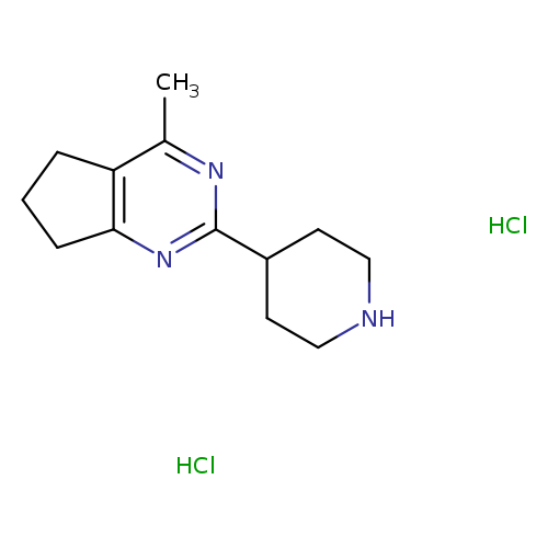 4-{4-methyl-5H,6H,7H-cyclopenta[d]pyrimidin-2-yl}piperidine dihydrochloride