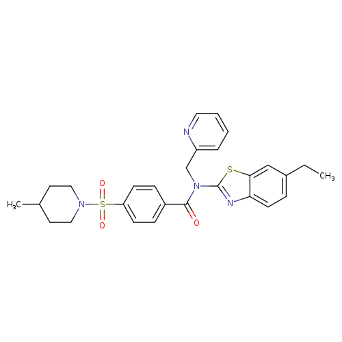 N-(6-ethyl-1,3-benzothiazol-2-yl)-4-[(4-methylpiperidin-1-yl)sulfonyl]-N-[(pyridin-2-yl)methyl]benzamide