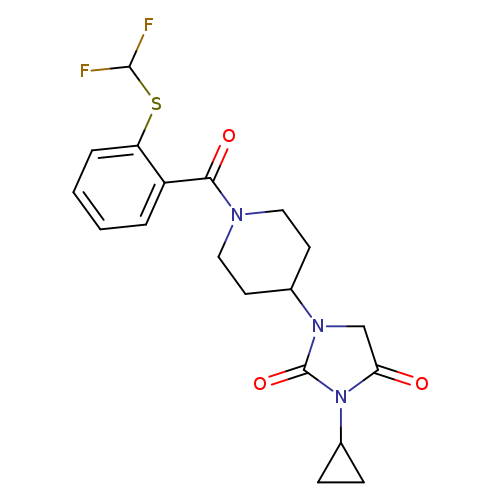 3-cyclopropyl-1-(1-{2-[(difluoromethyl)sulfanyl]benzoyl}piperidin-4-yl)imidazolidine-2,4-dione