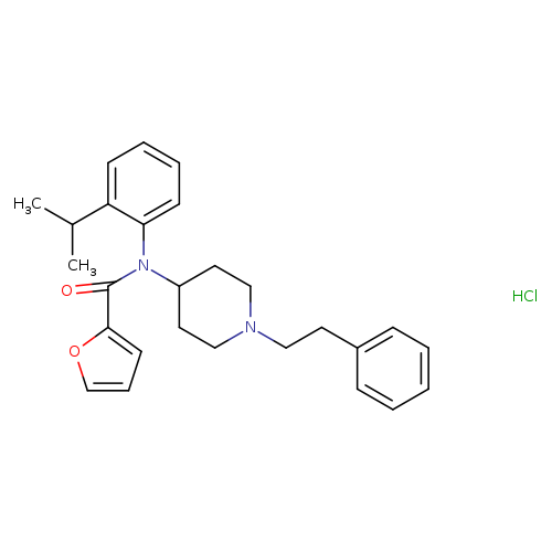N-(2-isopropylphenyl)-N-(1-phenethylpiperidin-4-yl)furan-2-carboxamide,monohydrochloride