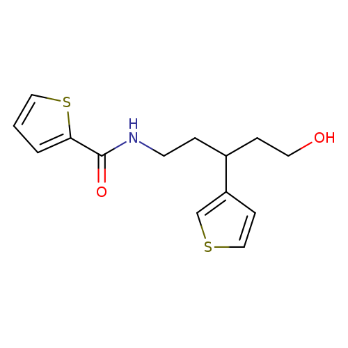 N-[5-hydroxy-3-(thiophen-3-yl)pentyl]thiophene-2-carboxamide