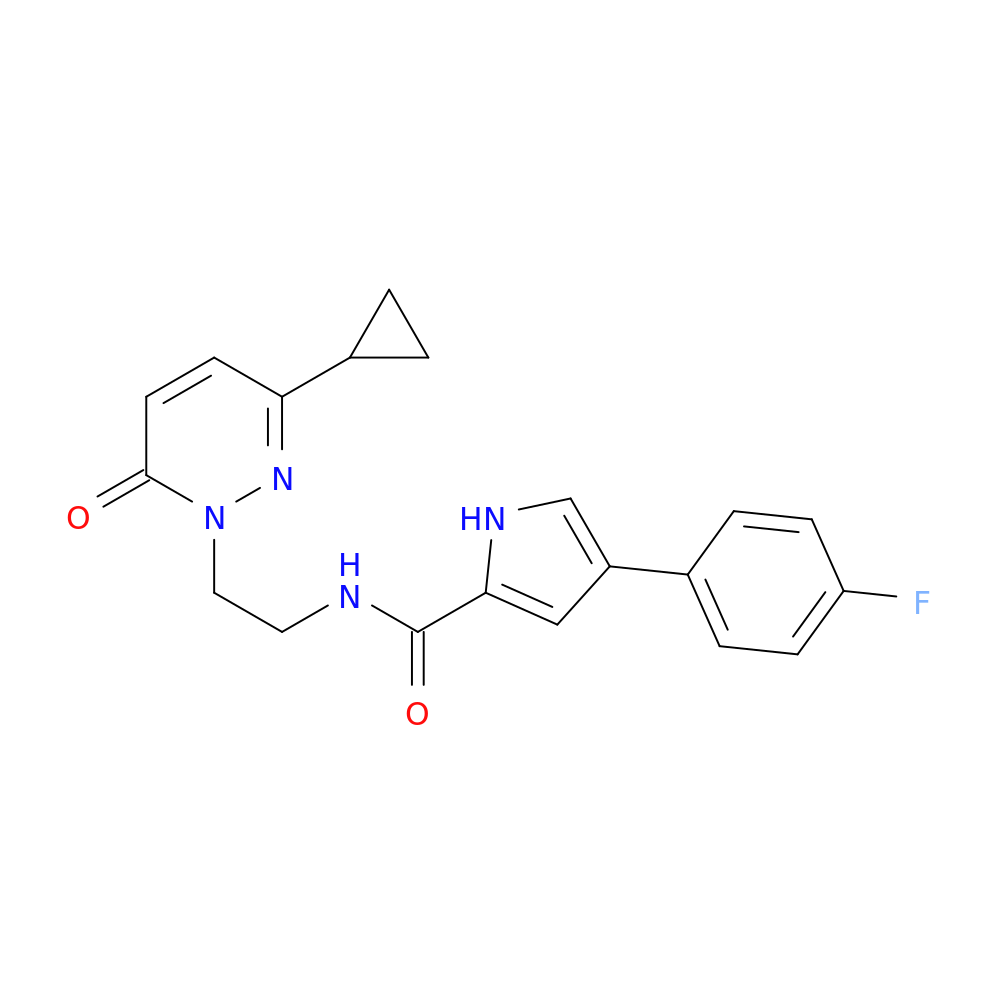 N-[2-(3-cyclopropyl-6-oxo-1,6-dihydropyridazin-1-yl)ethyl]-4-(4-fluorophenyl)-1H-pyrrole-2-carboxamide