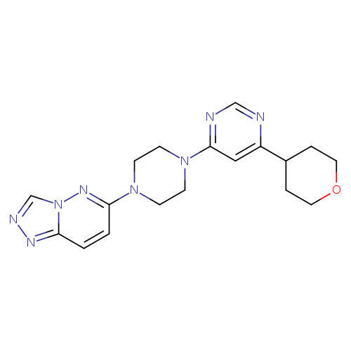 4-(oxan-4-yl)-6-(4-{[1,2,4]triazolo[4,3-b]pyridazin-6-yl}piperazin-1-yl)pyrimidine