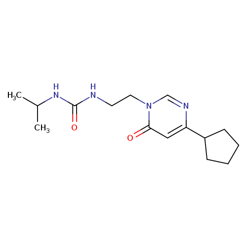 1-[2-(4-cyclopentyl-6-oxo-1,6-dihydropyrimidin-1-yl)ethyl]-3-(propan-2-yl)urea