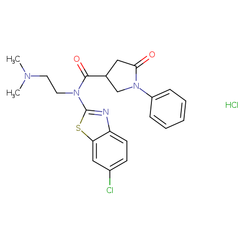 N-(6-chloro-1,3-benzothiazol-2-yl)-N-[2-(dimethylamino)ethyl]-5-oxo-1-phenylpyrrolidine-3-carboxamide hydrochloride