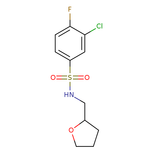 3-chloro-4-fluoro-N-[(oxolan-2-yl)methyl]benzene-1-sulfonamide