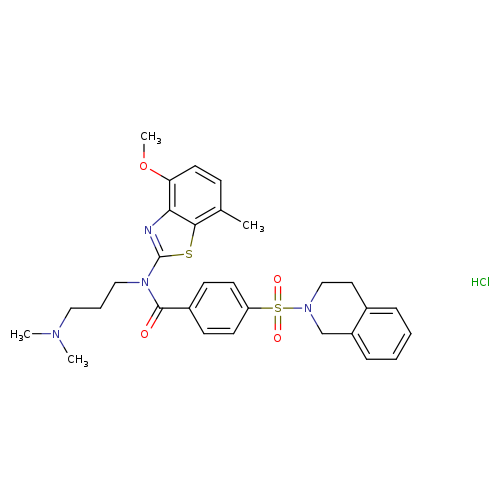 N-[3-(dimethylamino)propyl]-N-(4-methoxy-7-methyl-1,3-benzothiazol-2-yl)-4-(1,2,3,4-tetrahydroisoquinoline-2-sulfonyl)benzamide hydrochloride