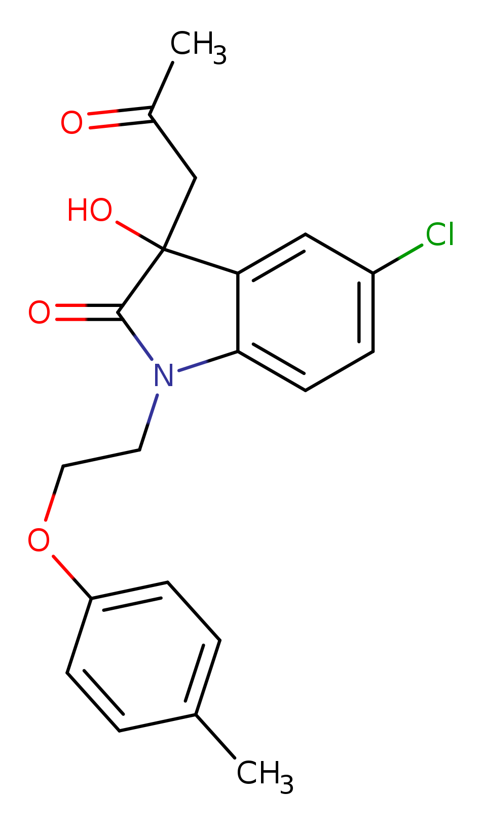 5-chloro-3-hydroxy-1-[2-(4-methylphenoxy)ethyl]-3-(2-oxopropyl)-2,3-dihydro-1H-indol-2-one
