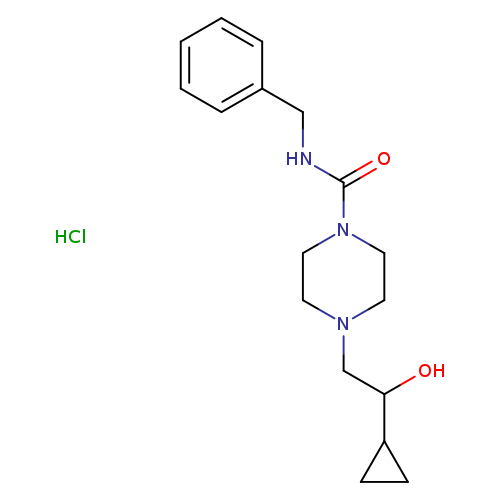 N-benzyl-4-(2-cyclopropyl-2-hydroxyethyl)piperazine-1-carboxamide hydrochloride