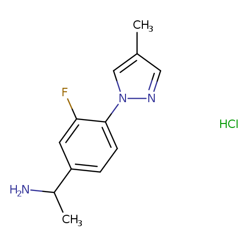 1-[3-fluoro-4-(4-methyl-1H-pyrazol-1-yl)phenyl]ethan-1-amine hydrochloride