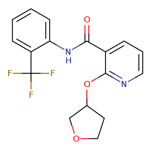 2-(oxolan-3-yloxy)-N-[2-(trifluoromethyl)phenyl]pyridine-3-carboxamide