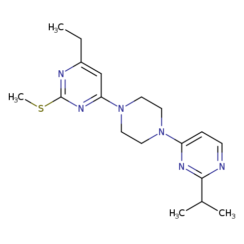4-ethyl-2-(methylsulfanyl)-6-{4-[2-(propan-2-yl)pyrimidin-4-yl]piperazin-1-yl}pyrimidine