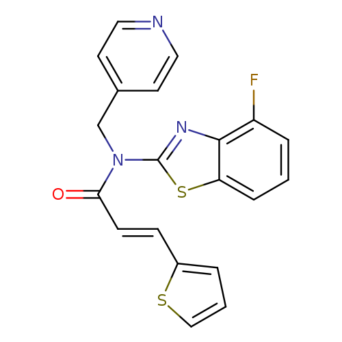 (2E)-N-(4-fluoro-1,3-benzothiazol-2-yl)-N-[(pyridin-4-yl)methyl]-3-(thiophen-2-yl)prop-2-enamide