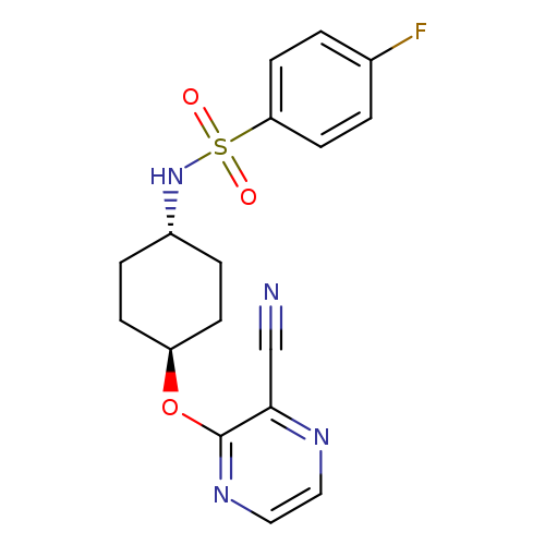 4-fluoro-N-[(1r,4r)-4-[(3-cyanopyrazin-2-yl)oxy]cyclohexyl]benzene-1-sulfonamide