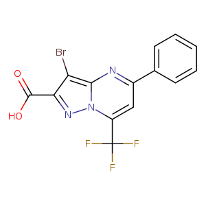 3-bromo-5-phenyl-7-(trifluoromethyl)pyrazolo[1,5-a]pyrimidine-2-carboxylic acid