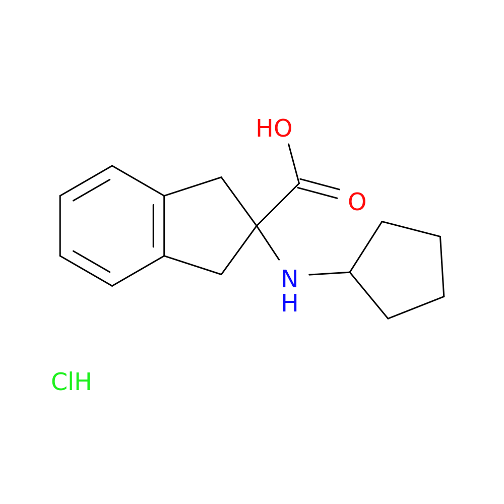 2-(cyclopentylamino)-2,3-dihydro-1H-indene-2-carboxylic acid hydrochloride
