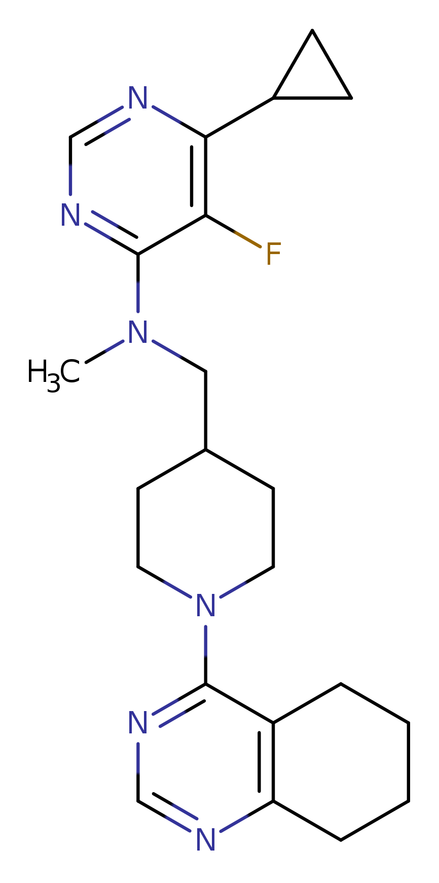 6-cyclopropyl-5-fluoro-N-methyl-N-{[1-(5,6,7,8-tetrahydroquinazolin-4-yl)piperidin-4-yl]methyl}pyrimidin-4-amine