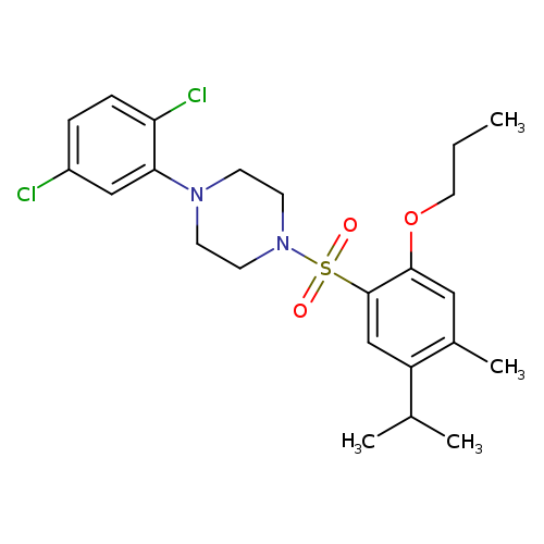 1-(2,5-dichlorophenyl)-4-[4-methyl-5-(propan-2-yl)-2-propoxybenzenesulfonyl]piperazine