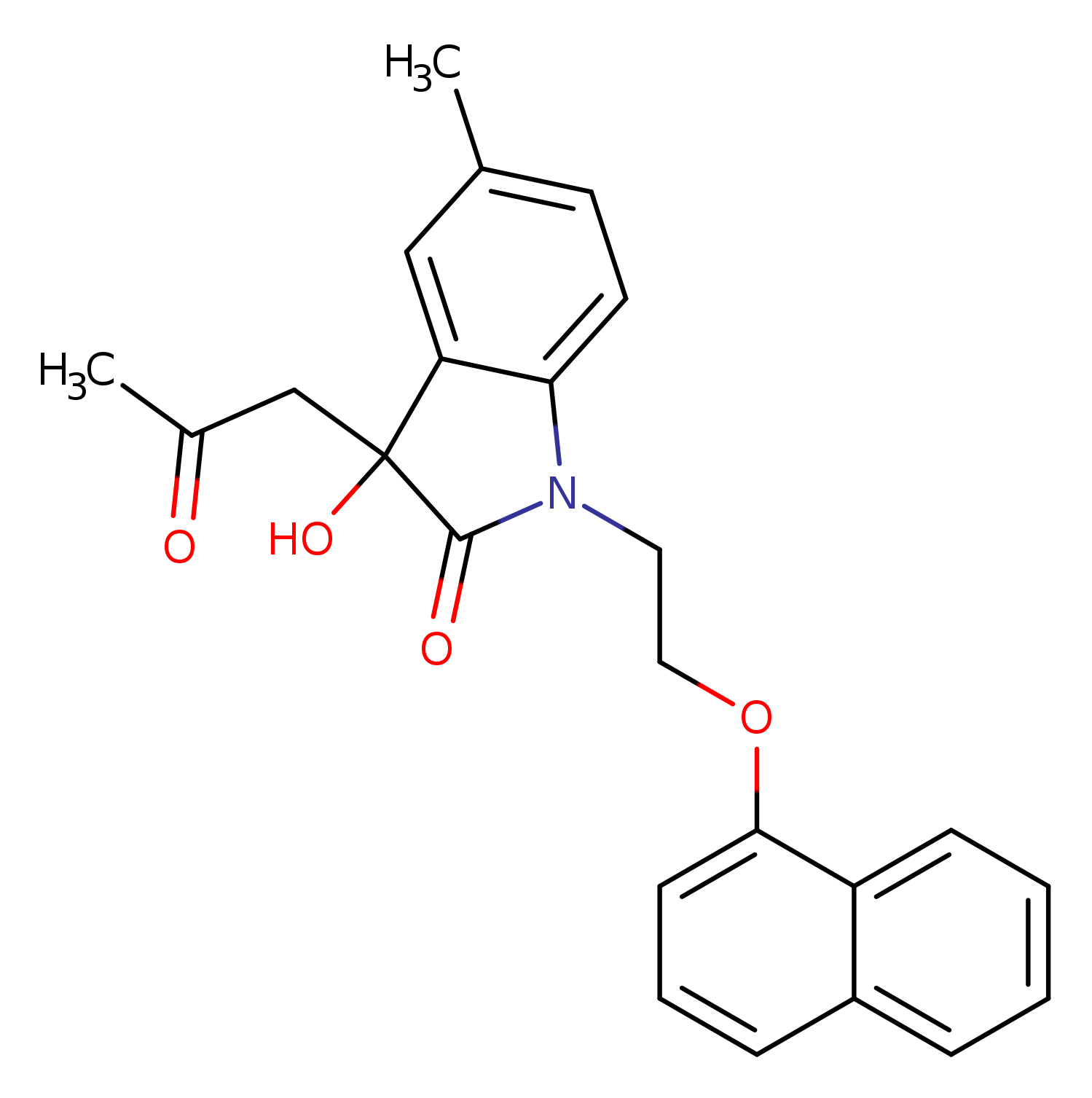 3-hydroxy-5-methyl-1-[2-(naphthalen-1-yloxy)ethyl]-3-(2-oxopropyl)-2,3-dihydro-1H-indol-2-one