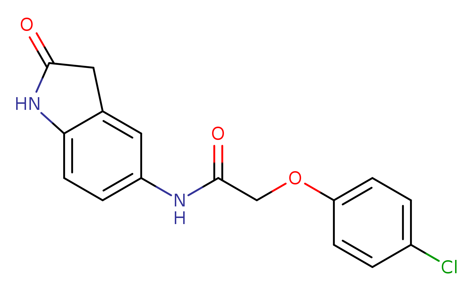 2-(4-chlorophenoxy)-N-(2-oxo-2,3-dihydro-1H-indol-5-yl)acetamide