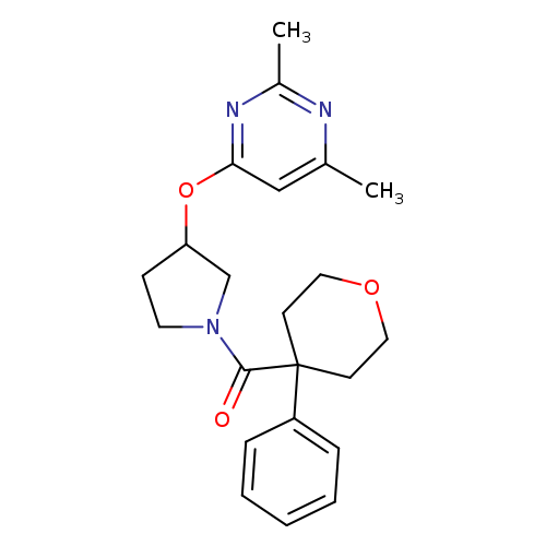 2,4-dimethyl-6-{[1-(4-phenyloxane-4-carbonyl)pyrrolidin-3-yl]oxy}pyrimidine