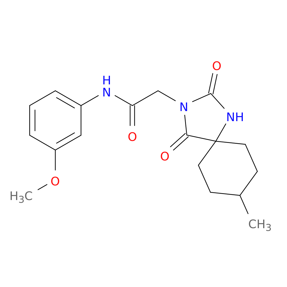 N-(3-methoxyphenyl)-2-{8-methyl-2,4-dioxo-1,3-diazaspiro[4.5]decan-3-yl}acetamide