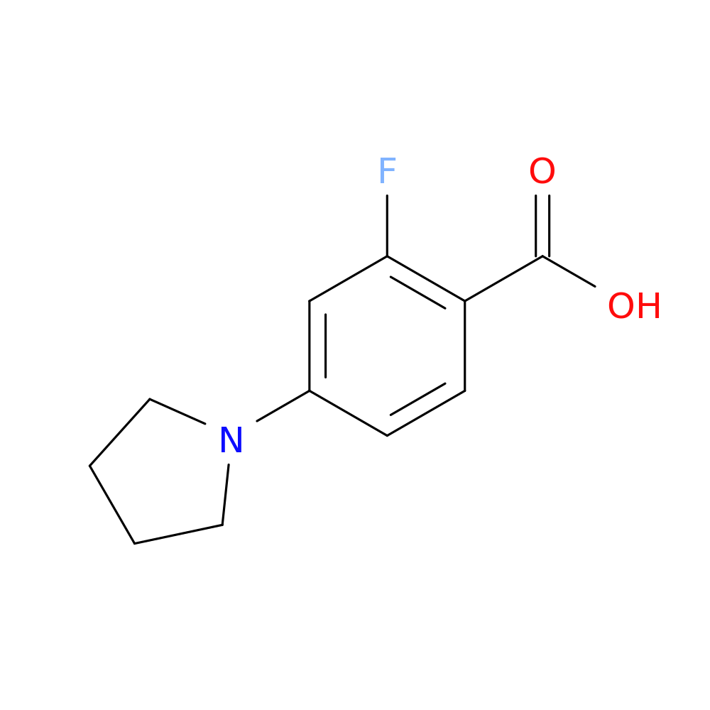 2-Fluoro-4-pyrrolidinobenzoic acid