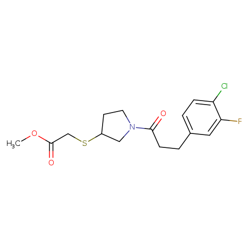 methyl 2-({1-[3-(4-chloro-3-fluorophenyl)propanoyl]pyrrolidin-3-yl}sulfanyl)acetate