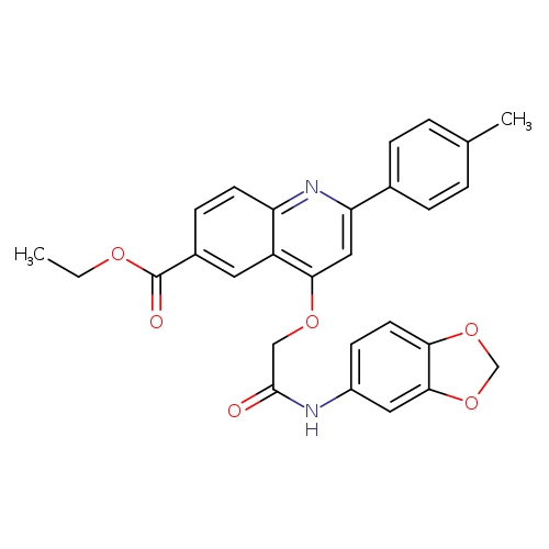 ethyl 4-{[(2H-1,3-benzodioxol-5-yl)carbamoyl]methoxy}-2-(4-methylphenyl)quinoline-6-carboxylate