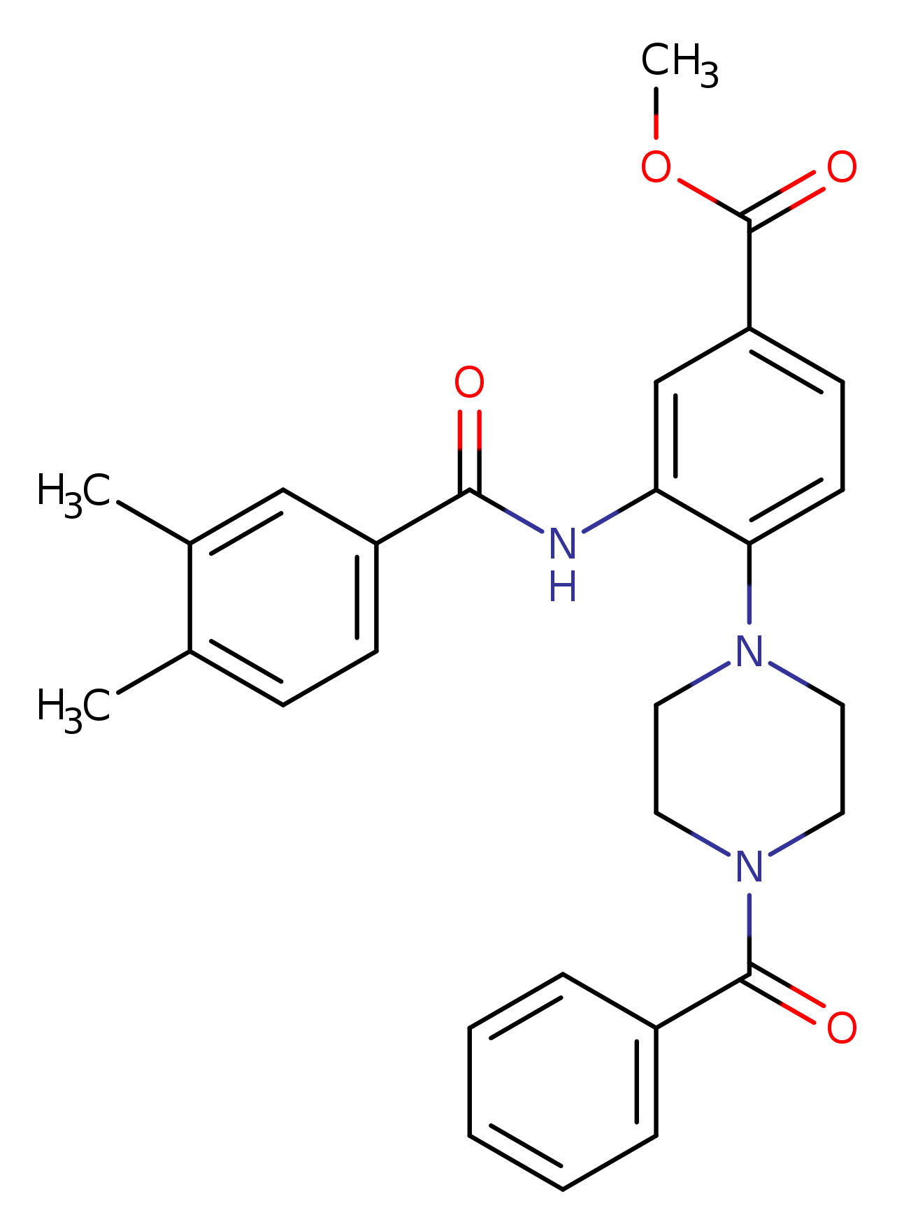 methyl 4-(4-benzoyl-1-piperazinyl)-3-[(3,4-dimethylbenzoyl)amino]benzoate