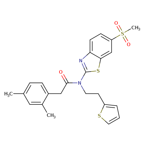 2-(2,4-dimethylphenyl)-N-(6-methanesulfonyl-1,3-benzothiazol-2-yl)-N-[2-(thiophen-2-yl)ethyl]acetamide