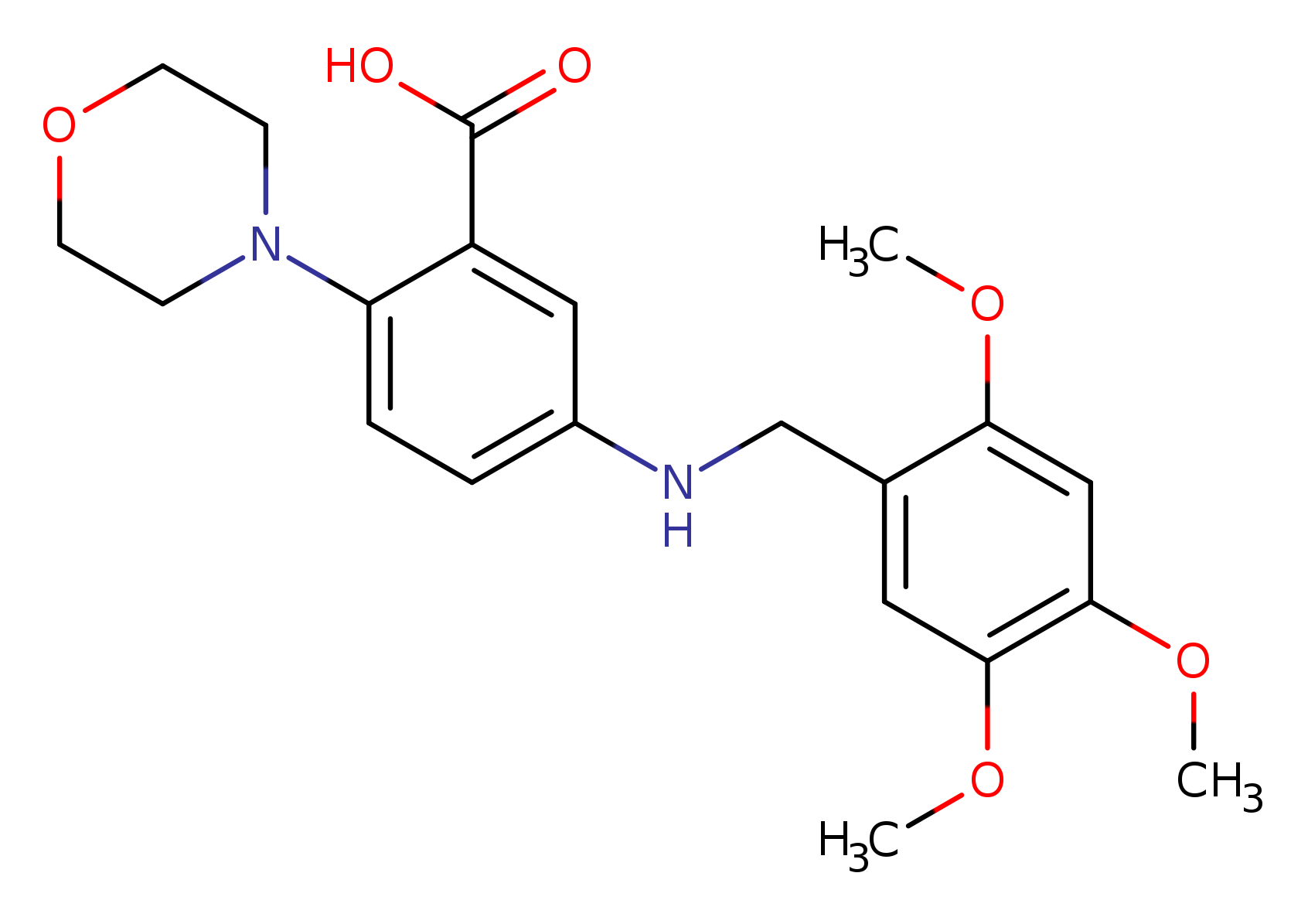 2-(4-morpholinyl)-5-[(2,4,5-trimethoxybenzyl)amino]benzoic acid