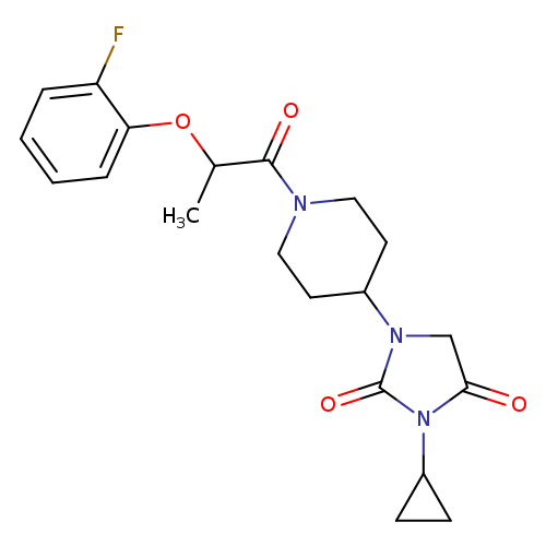 3-cyclopropyl-1-{1-[2-(2-fluorophenoxy)propanoyl]piperidin-4-yl}imidazolidine-2,4-dione
