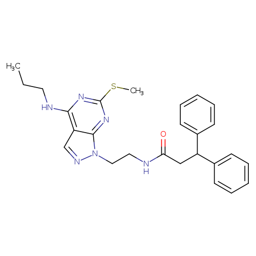 N-{2-[6-(methylsulfanyl)-4-(propylamino)-1H-pyrazolo[3,4-d]pyrimidin-1-yl]ethyl}-3,3-diphenylpropanamide