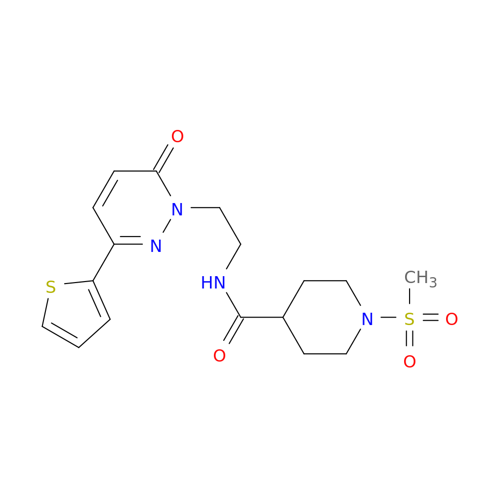 1-methanesulfonyl-N-{2-[6-oxo-3-(thiophen-2-yl)-1,6-dihydropyridazin-1-yl]ethyl}piperidine-4-carboxamide