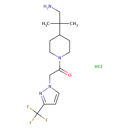1-[4-(1-amino-2-methylpropan-2-yl)piperidin-1-yl]-2-[3-(trifluoromethyl)-1H-pyrazol-1-yl]ethan-1-one hydrochloride