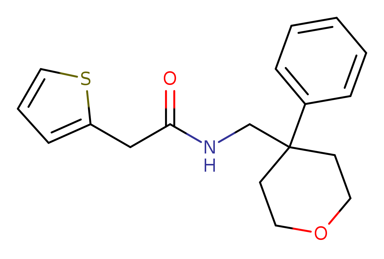 N-[(4-phenyloxan-4-yl)methyl]-2-(thiophen-2-yl)acetamide