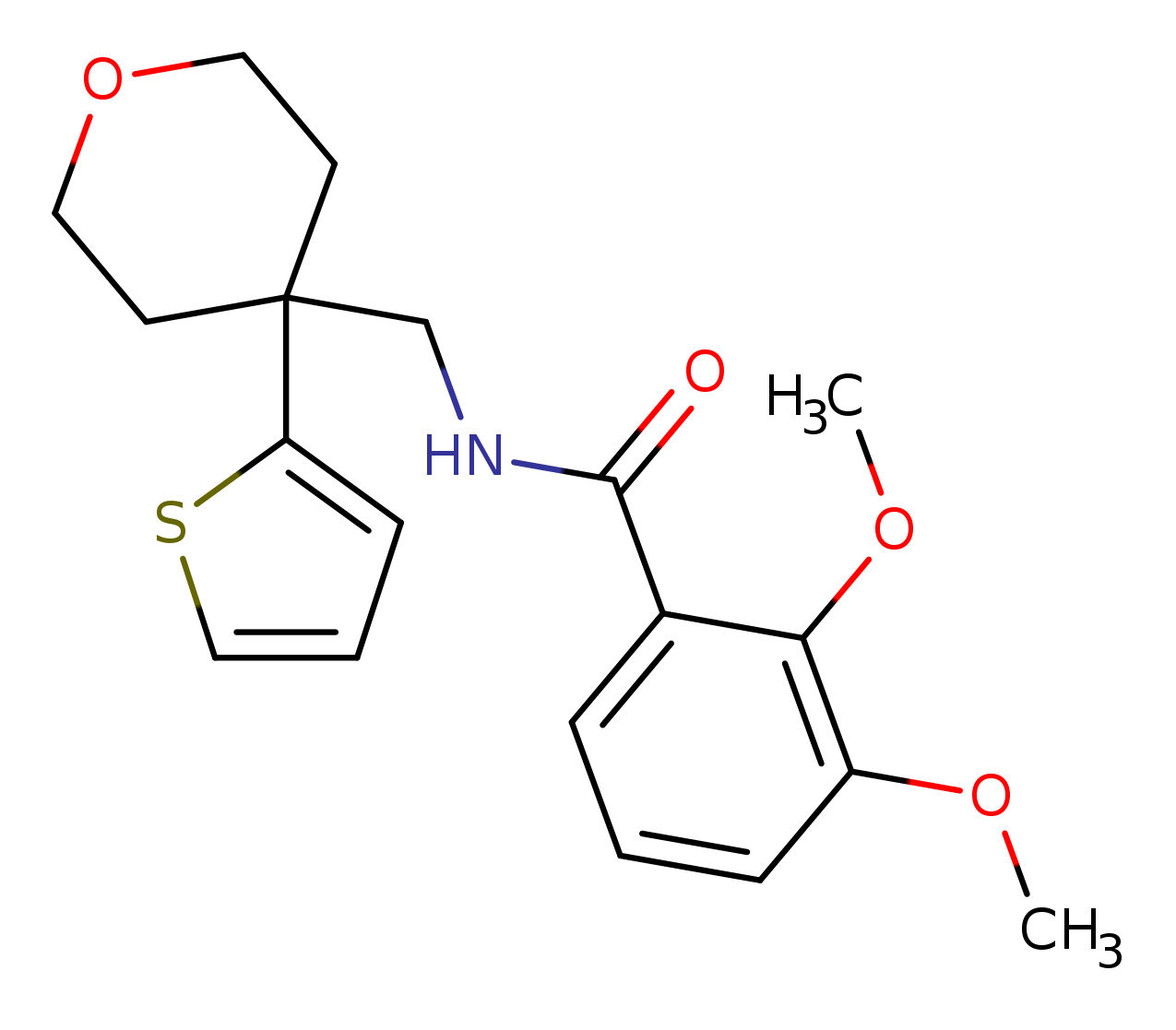 2,3-dimethoxy-N-{[4-(thiophen-2-yl)oxan-4-yl]methyl}benzamide