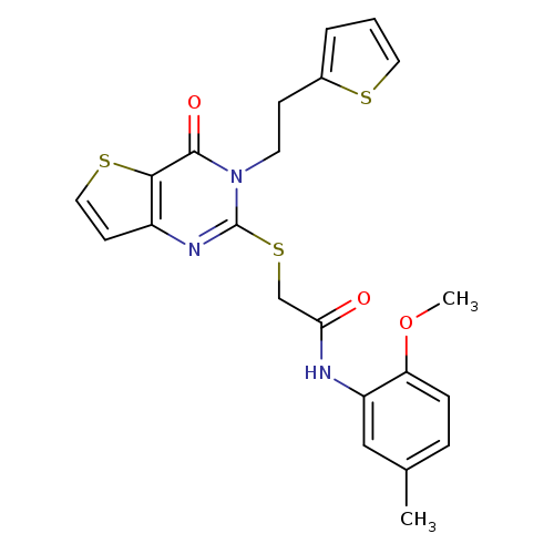 N-(2-methoxy-5-methylphenyl)-2-({4-oxo-3-[2-(thiophen-2-yl)ethyl]-3H,4H-thieno[3,2-d]pyrimidin-2-yl}sulfanyl)acetamide