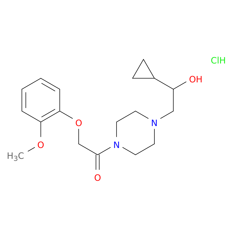 1-[4-(2-cyclopropyl-2-hydroxyethyl)piperazin-1-yl]-2-(2-methoxyphenoxy)ethan-1-one hydrochloride