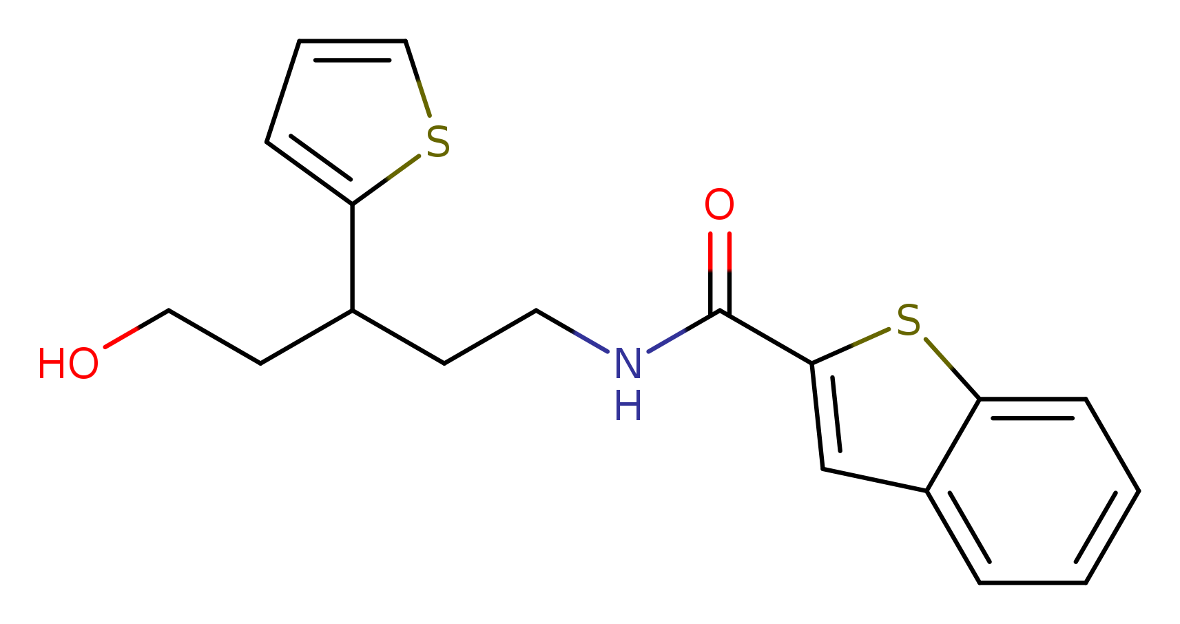 N-[5-hydroxy-3-(thiophen-2-yl)pentyl]-1-benzothiophene-2-carboxamide