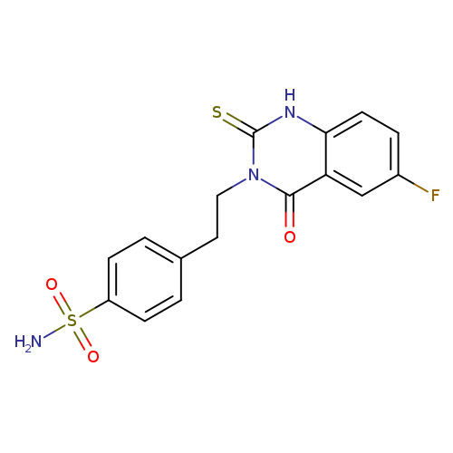 4-[2-(6-fluoro-4-oxo-2-sulfanylidene-1,2,3,4-tetrahydroquinazolin-3-yl)ethyl]benzene-1-sulfonamide
