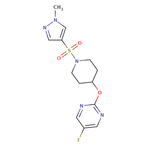 5-fluoro-2-({1-[(1-methyl-1H-pyrazol-4-yl)sulfonyl]piperidin-4-yl}oxy)pyrimidine