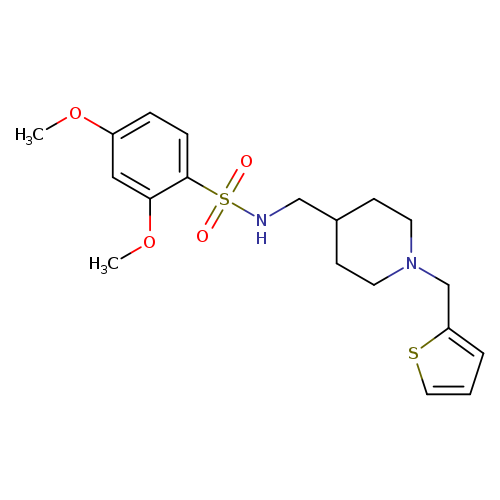 2,4-dimethoxy-N-({1-[(thiophen-2-yl)methyl]piperidin-4-yl}methyl)benzene-1-sulfonamide