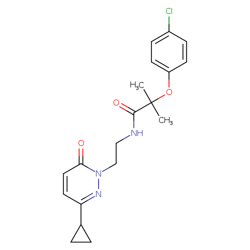 2-(4-chlorophenoxy)-N-[2-(3-cyclopropyl-6-oxo-1,6-dihydropyridazin-1-yl)ethyl]-2-methylpropanamide