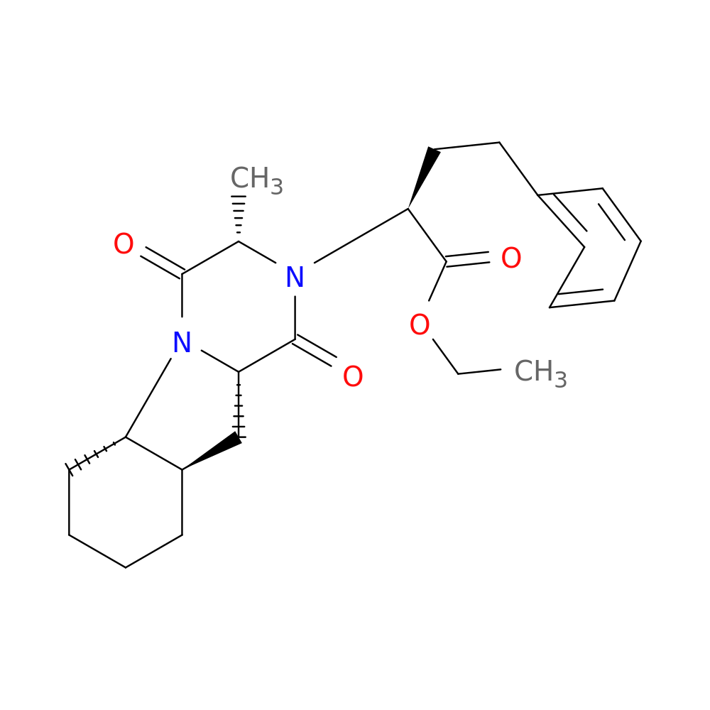 Pyrazino[1,2-a]indole-2(1H)-acetic acid, decahydro-3-methyl-1,4-dioxo-α-(2-phenylethyl)-, ethyl ester, (αS,3S,5aS,9aR,10aS)-
