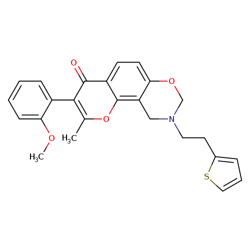 3-(2-methoxyphenyl)-2-methyl-9-[2-(thiophen-2-yl)ethyl]-4H,8H,9H,10H-chromeno[8,7-e][1,3]oxazin-4-one